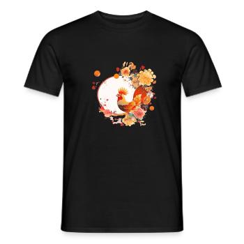Chinese New Year Rooster - Men's T-Shirt - black - Front - AI Model Male 178 light (178cm)