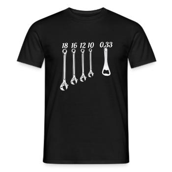 Schlüssel Öffner - Männer T-Shirt - Schwarz - Vorne - AI Model Male 178 light (178cm)