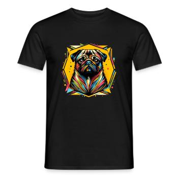 Chien Carlin - T-shirt homme - noir - Devant - AI Model Male 178 light (178cm)