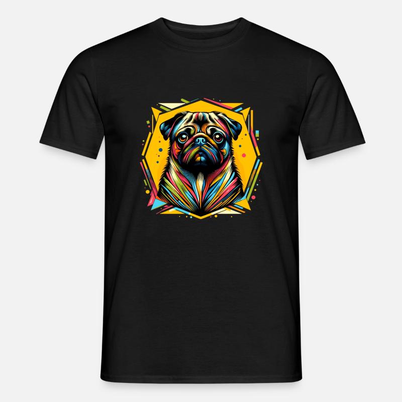 Mops Hund - Männer T-Shirt - Schwarz