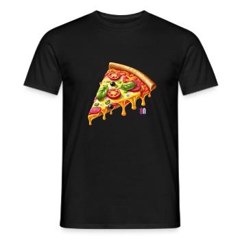 ilovepizza - Men's T-Shirt - black - Front - AI Model Male 178 light (178cm)