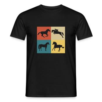 Retro Vintage Pferd - Männer T-Shirt - Schwarz - Vorne - AI Model Male 178 light (178cm)