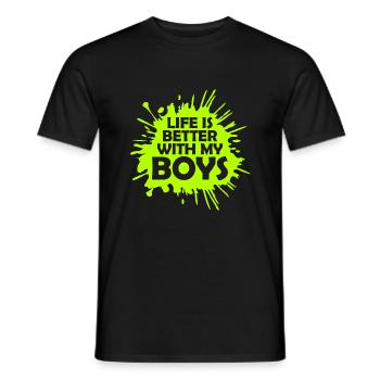 Life Is Better With My Boys - Men's T-Shirt - black - Front - AI Model Male 178 light (178cm)