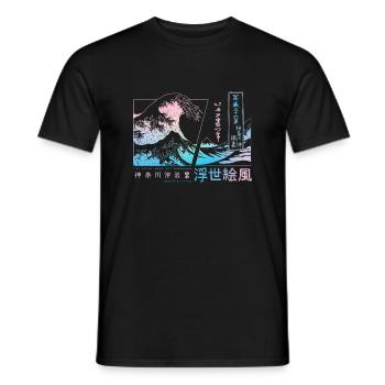 the big wave off Kanagawa, Japan - Men's T-Shirt - black - Front - AI Model Male 178 light (178cm)