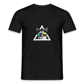 Coole Katze - Männer T-Shirt - Schwarz - Vorne - AI Model Male 178 light (178cm)