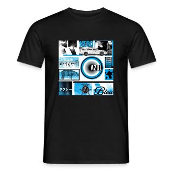 #17 BLEU, NOIR ET BLANC - T-shirt homme - noir - Devant - AI Model Male 178 light (178cm)