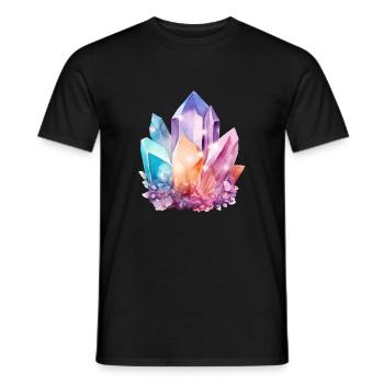 Bunter Kristall - Männer T-Shirt - Schwarz - Vorne - AI Model Male 178 light (178cm)