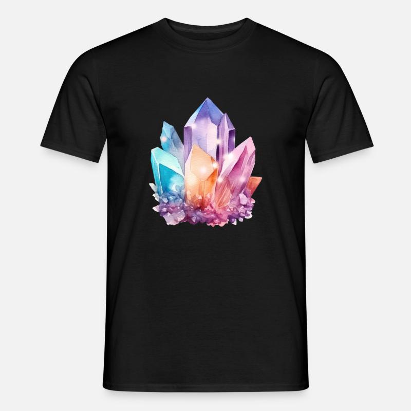 Bunter Kristall - Männer T-Shirt - Schwarz