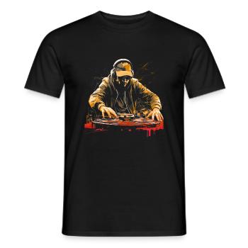 dj musique rétro heavy metal Hard Rock Punk vinyle mx - T-shirt homme - noir - Devant - AI Model Male 178 light (178cm)