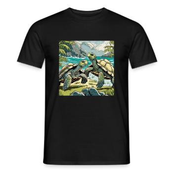 Schildkröte im Kampf - Männer T-Shirt - Schwarz - Vorne - AI Model Male 178 light (178cm)