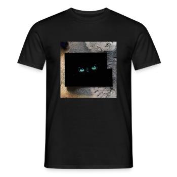 Regard Nocturne Énigme des Yeux Émeraude - T-shirt homme - noir - Devant - AI Model Male 178 light (178cm)
