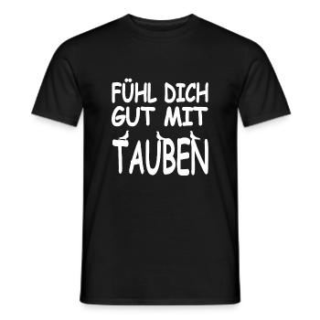 Tauben - Männer T-Shirt - Schwarz - Vorne - AI Model Male 178 light (178cm)