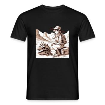 Manga Archeo Girl - Men's T-Shirt - black - Front - AI Model Male 178 light (178cm)