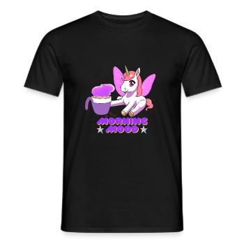 süßes Einhorn mit Feenflügeln in Morgenstimmung - Männer T-Shirt - Schwarz - Vorne - AI Model Male 178 light (178cm)