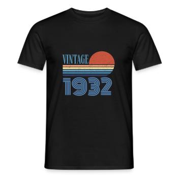 Jahrgang 1932 - Männer T-Shirt - Schwarz - Vorne - AI Model Male 178 light (178cm)