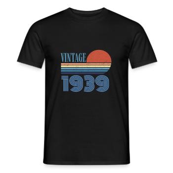 Vintage 1939 - Men's T-Shirt - black - Front - AI Model Male 178 light (178cm)