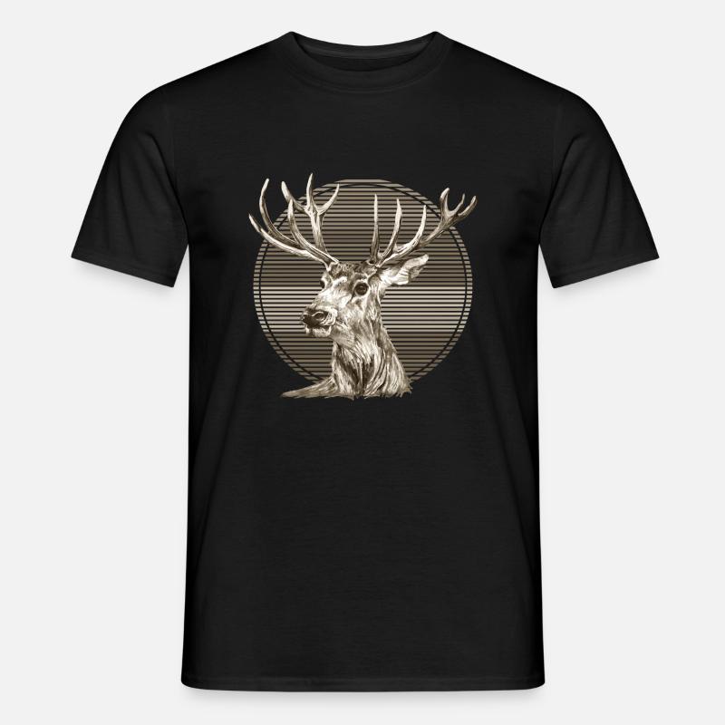 Hirsch - Männer T-Shirt - Schwarz