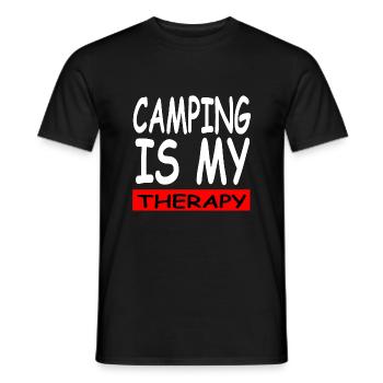Camping - Men's T-Shirt - black - Front - AI Model Male 178 light (178cm)