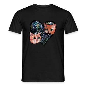 Kitty cats - Men's T-Shirt - black - Front - AI Model Male 178 light (178cm)