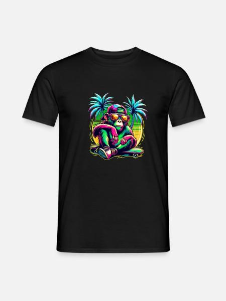 Monkey Summer Skater - Männer T-Shirt - Schwarz