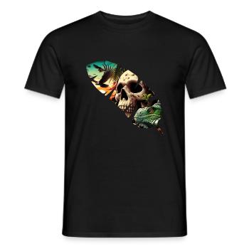 Todes-Feder - Männer T-Shirt - Schwarz - Vorne - AI Model Male 178 light (178cm)
