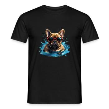 Meister im Hundeschwimmen - Männer T-Shirt - Schwarz - Vorne - AI Model Male 178 light (178cm)