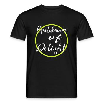 geek finding balance birthday balance in chaos - Men's T-Shirt - black - Front - AI Model Male 178 light (178cm)