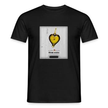 German Art - Oil Eye in Heart Shape - Men's T-Shirt - black - Front - AI Model Male 178 light (178cm)