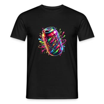 Neon Splash Canvazz - Männer T-Shirt - Schwarz - Vorne - AI Model Male 178 light (178cm)