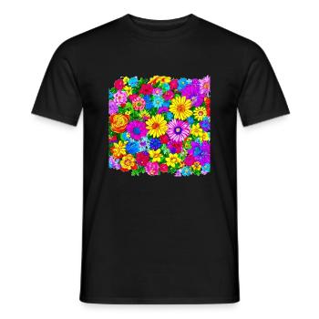 Flowers - Männer T-Shirt - Schwarz - Vorne - AI Model Male 178 light (178cm)