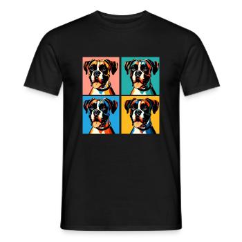 Pop Boxer Hund Porträt - Haustier Porträt - Männer T-Shirt - Schwarz - Vorne - AI Model Male 178 light (178cm)