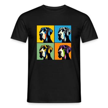 Pop Great Dane Dog Portrait - Pet Portrait - Men's T-Shirt - black - Front - AI Model Male 178 light (178cm)