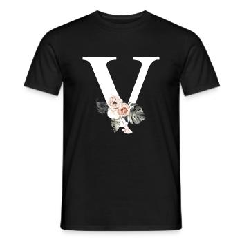 Tropischer floraler V-Buchstabe - Männer T-Shirt - Schwarz - Vorne - AI Model Male 178 light (178cm)
