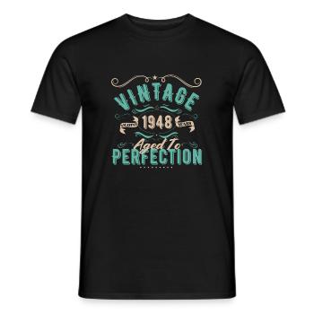 Jahrgang 1948 - 1948 Geburtstagsgeschenk - Männer T-Shirt - Schwarz - Vorne - AI Model Male 178 light (178cm)