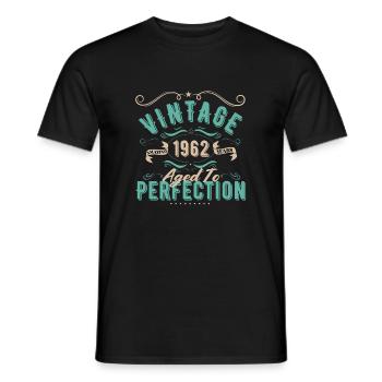 Jahrgang 1962 - 1962 Geburtstagsgeschenk - Männer T-Shirt - Schwarz - Vorne - AI Model Male 178 light (178cm)