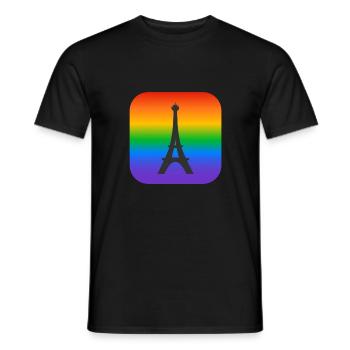 Paris Rainbow Tour Eiffel - T-shirt homme - noir - Devant - AI Model Male 178 light (178cm)