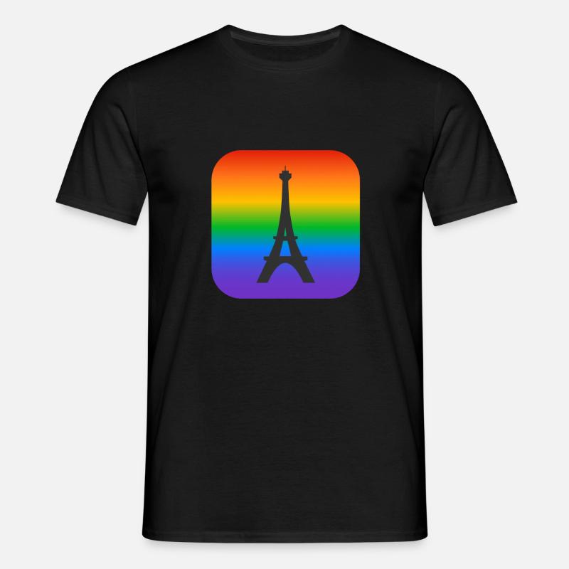 Paris Rainbow Eiffel Tower - Men's T-Shirt - black