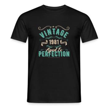 Jahrgang 1981 - 1981 Geburtstagsgeschenk - Männer T-Shirt - Schwarz - Vorne - AI Model Male 178 light (178cm)