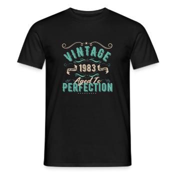 Vintage 1983 - 1983 Birthday Gift - Men's T-Shirt - black - Front - AI Model Male 178 light (178cm)