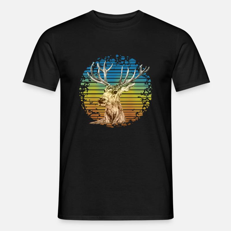 Hirsch - Männer T-Shirt - Schwarz