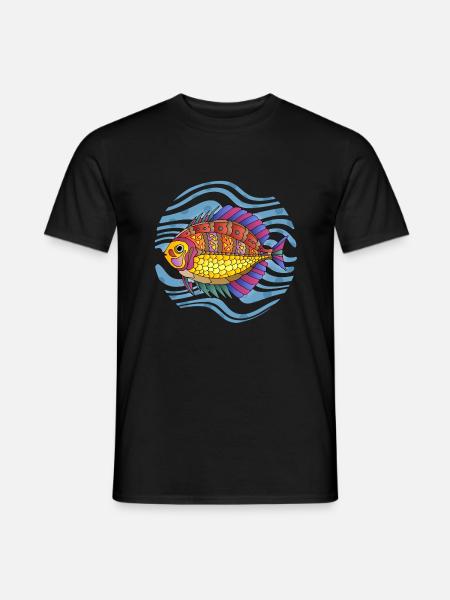 Fisch - Männer T-Shirt - Schwarz