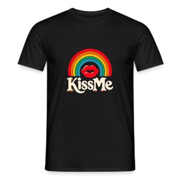 Embrasse-moi LGBT - T-shirt homme - noir - Devant - AI Model Male 178 light (178cm)