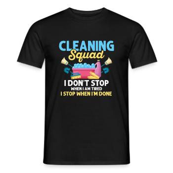 Équipe de nettoyage Je n’arrête pas le nettoyeur d’entretien ménager - T-shirt homme - noir - Devant - AI Model Male 178 light (178cm)