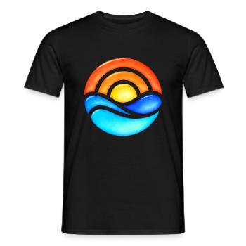 Sonnenuntergang Retro Glas - Männer T-Shirt - Schwarz - Vorne - AI Model Male 178 light (178cm)