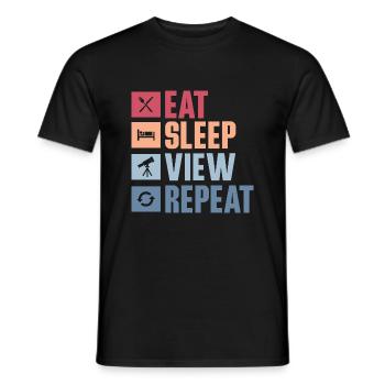 Eat Sleep View Repeat Stargazer Telescope Astronom - Männer T-Shirt - Schwarz - Vorne - AI Model Male 178 light (178cm)