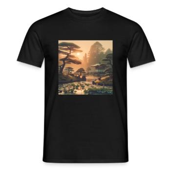 Japon Bonsaï Vintage - T-shirt homme - noir - Devant - AI Model Male 178 light (178cm)