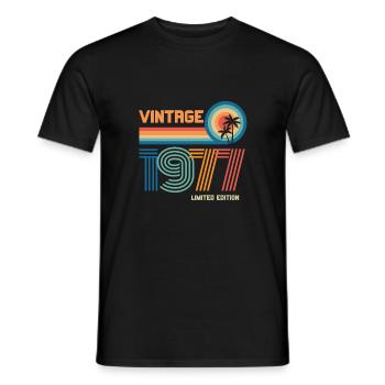 Vintage 1977 limited edition - Men's T-Shirt - black - Front - AI Model Male 178 light (178cm)