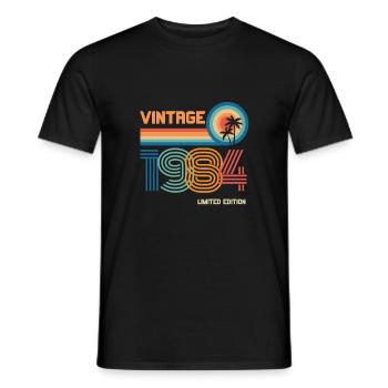Vintage 1984 limited edition - T-shirt homme - noir - Devant - AI Model Male 178 light (178cm)