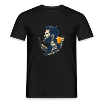 Père et fils en face - T-shirt homme - noir - Devant - AI Model Male 178 light (178cm)