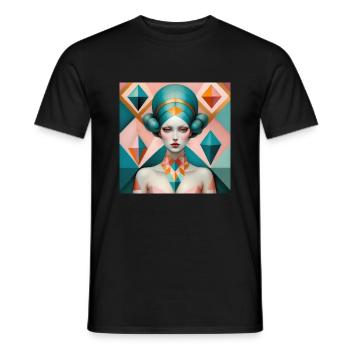 Celestia, Digital Painting - Men's T-Shirt - black - Front - AI Model Male 178 light (178cm)